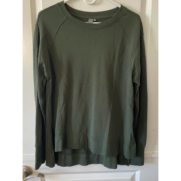 Sweaty Betty After Class Long Line Sweatshirt Green Oversized Size XS Thumbholes - Picture 1 of 8